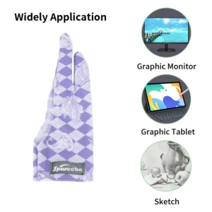 قفاز لطيف بإصبعين لجهاز Ipad/Graphics Drawing Tablet HUION / WACOM/XP-PEN، قفاز مقاوم للعرق لرسم الطلاب الفني 4 kf S27f6fba132cd463bbaad85d4313e78f36