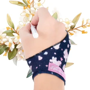 قفاز لطيف بإصبعين لجهاز Ipad/Graphics Drawing Tablet HUION / WACOM/XP-PEN، قفاز مقاوم للعرق لرسم الطلاب الفني